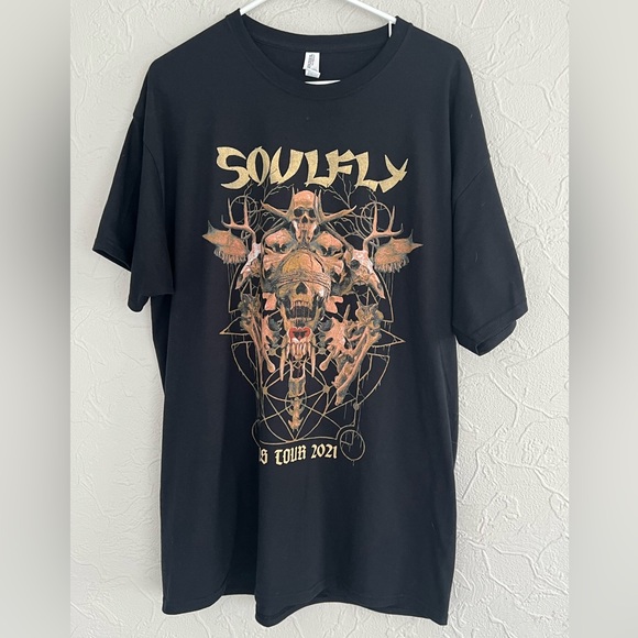 MENS SOULYFLY 2021 US TOUR BAND TEE SHIRT SIZE XL CAVALERA SEPULTURA LIKE NEW - Picture 1 of 5